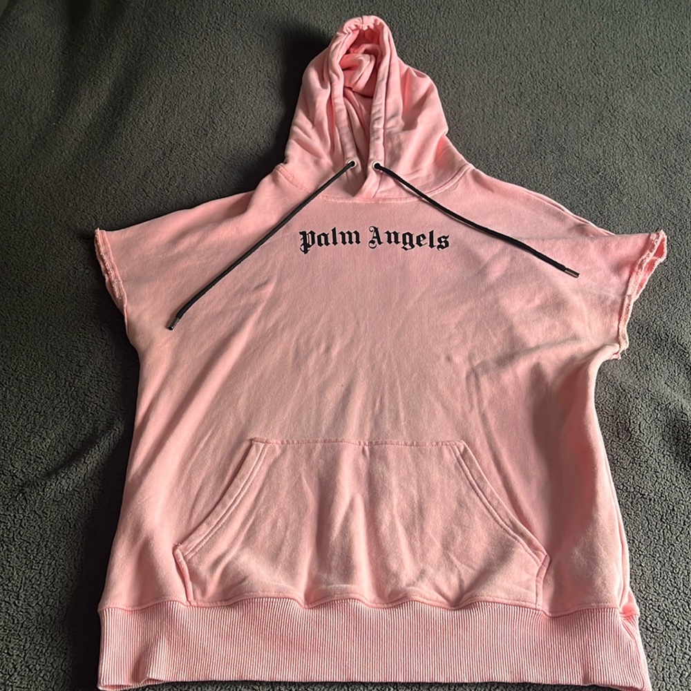 Pink dust rose palm angels sleeveless hoodie